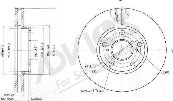 Advics A6F188B - Disque de frein cwaw.fr