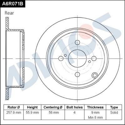 Advics A6R071B - Disque de frein cwaw.fr