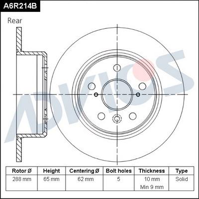 Advics A6R214B - Disque de frein cwaw.fr