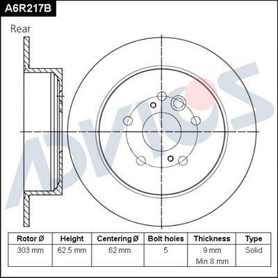 Advics A6R217B - Disque de frein cwaw.fr