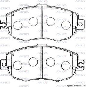 Advics A1N055 - Kit de plaquettes de frein, frein à disque cwaw.fr