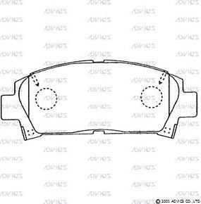 Advics A1N053 - Kit de plaquettes de frein, frein à disque cwaw.fr