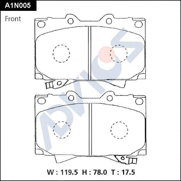 Advics A1N005 - Kit de plaquettes de frein, frein à disque cwaw.fr