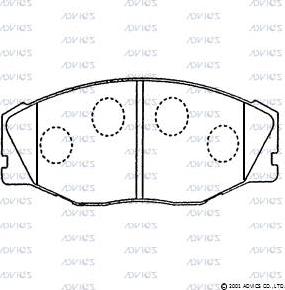 Advics A1N019 - Kit de plaquettes de frein, frein à disque cwaw.fr