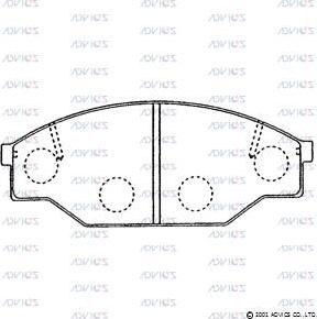 Advics A1N036 - Kit de plaquettes de frein, frein à disque cwaw.fr