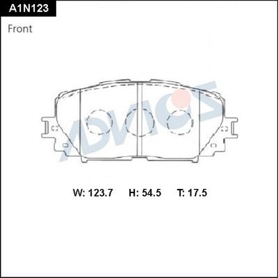 Advics A1N123 - Kit de plaquettes de frein, frein à disque cwaw.fr