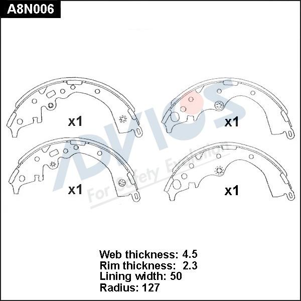 Advics A8N006 - Jeu de mâchoires de frein cwaw.fr