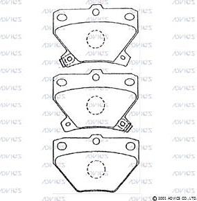 Advics A2N007 - Kit de plaquettes de frein, frein à disque cwaw.fr