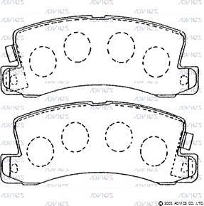 Advics A2N081 - Kit de plaquettes de frein, frein à disque cwaw.fr