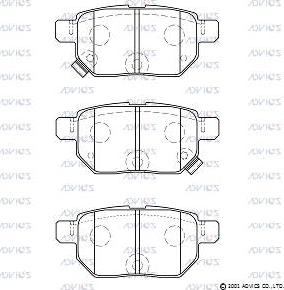 Advics A2N196 - Kit de plaquettes de frein, frein à disque cwaw.fr