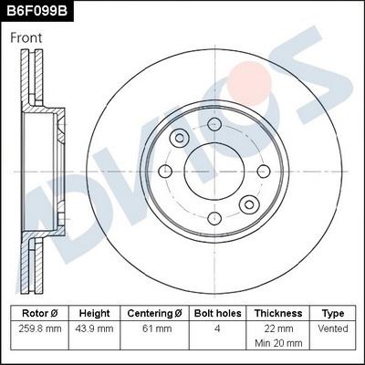 Advics B6F099B - Disque de frein cwaw.fr