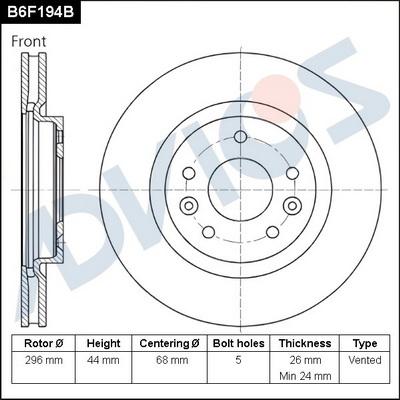 Advics B6F194B - Disque de frein cwaw.fr