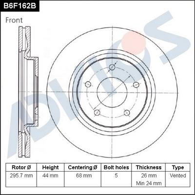 Advics B6F162B - Disque de frein cwaw.fr