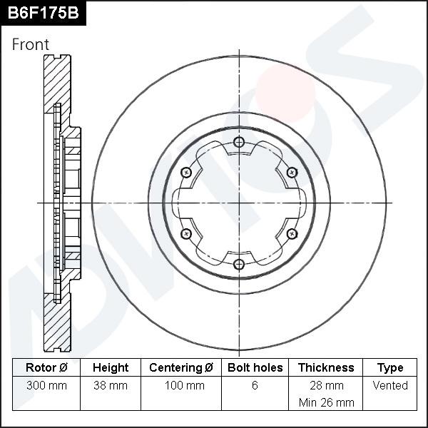 Advics B6F175B - Disque de frein cwaw.fr