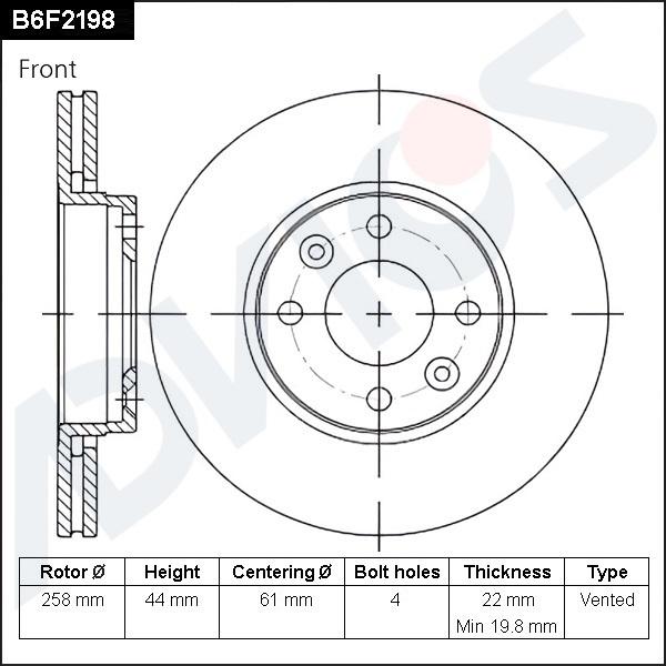 Advics B6F2198 - Disque de frein cwaw.fr