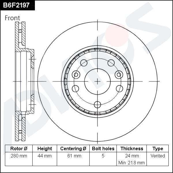 Advics B6F2197 - Disque de frein cwaw.fr