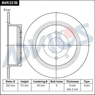 Advics B6R221B - Disque de frein cwaw.fr