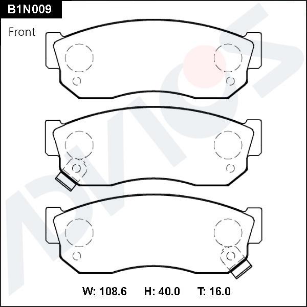 Advics B1N009 - Kit de plaquettes de frein, frein à disque cwaw.fr