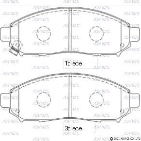 Advics B1N077 - Kit de plaquettes de frein, frein à disque cwaw.fr