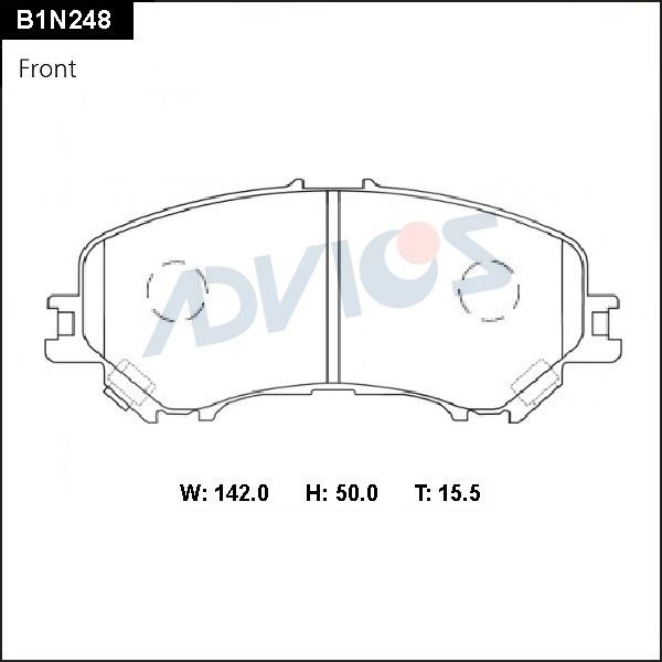 Advics B1N248 - Kit de plaquettes de frein, frein à disque cwaw.fr