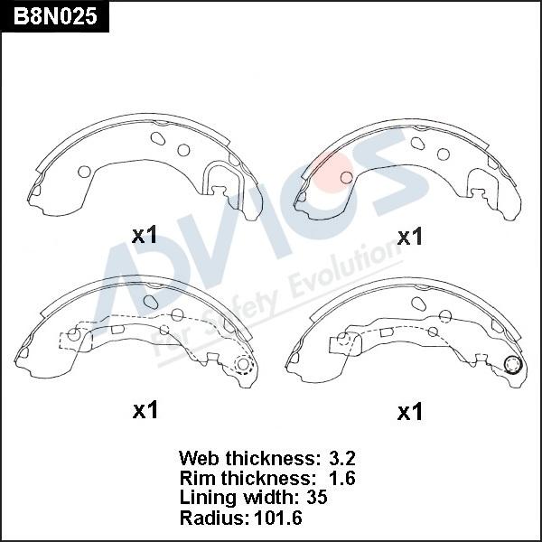 Advics B8N025 - Jeu de mâchoires de frein cwaw.fr