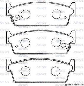 Advics B2N045 - Kit de plaquettes de frein, frein à disque cwaw.fr