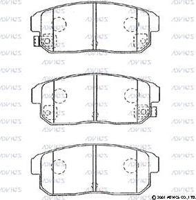 Advics B2N040 - Kit de plaquettes de frein, frein à disque cwaw.fr