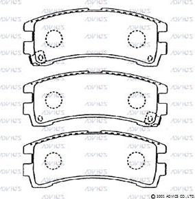 Advics B2N050 - Kit de plaquettes de frein, frein à disque cwaw.fr