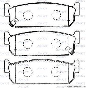 Advics B2N057 - Kit de plaquettes de frein, frein à disque cwaw.fr