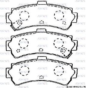 Advics B2N029 - Kit de plaquettes de frein, frein à disque cwaw.fr