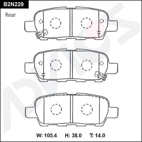 Advics B2N229 - Kit de plaquettes de frein, frein à disque cwaw.fr