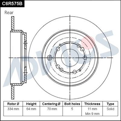 Advics C6R575B - Disque de frein cwaw.fr