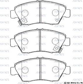 Advics SN421P - Kit de plaquettes de frein, frein à disque cwaw.fr