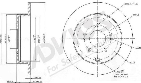 Advics D6R085B - Disque de frein cwaw.fr