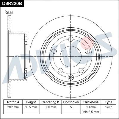 Advics D6R220B - Disque de frein cwaw.fr