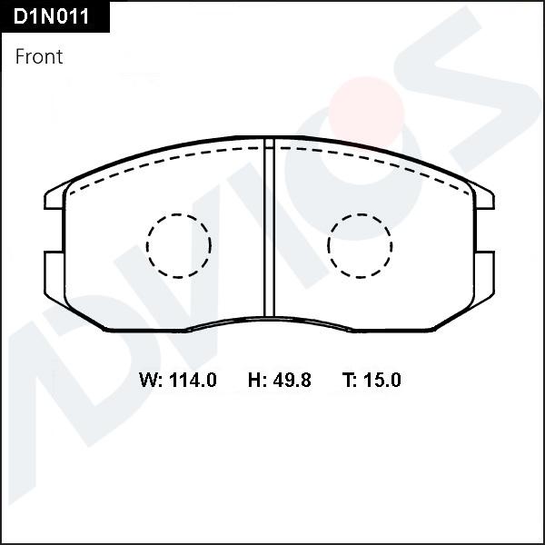 Advics D1N011 - Kit de plaquettes de frein, frein à disque cwaw.fr