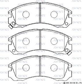 Advics D1N034 - Kit de plaquettes de frein, frein à disque cwaw.fr