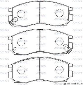 Advics D1N035 - Kit de plaquettes de frein, frein à disque cwaw.fr