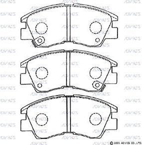 Advics D1N033 - Kit de plaquettes de frein, frein à disque cwaw.fr