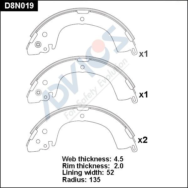 Advics D8N019 - Jeu de mâchoires de frein cwaw.fr