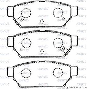 Advics D2N040 - Kit de plaquettes de frein, frein à disque cwaw.fr