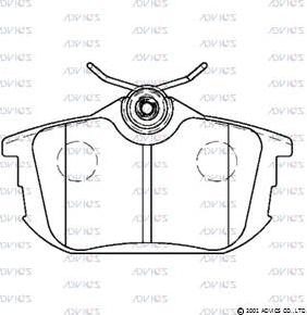 Advics D2N074 - Kit de plaquettes de frein, frein à disque cwaw.fr