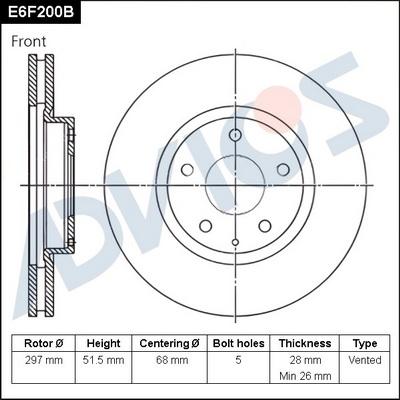 Advics E6F200B - Disque de frein cwaw.fr