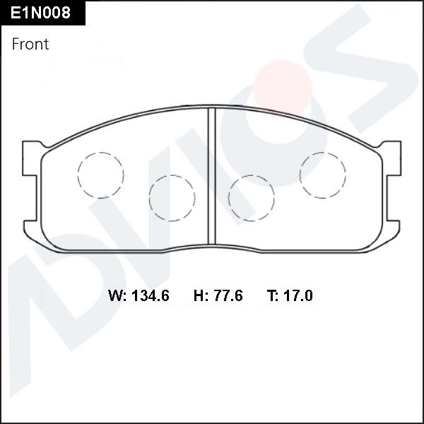 Advics E1N008 - Kit de plaquettes de frein, frein à disque cwaw.fr