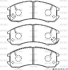 Advics E1N035 - Kit de plaquettes de frein, frein à disque cwaw.fr