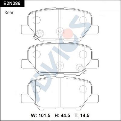 Advics E2N086 - Kit de plaquettes de frein, frein à disque cwaw.fr