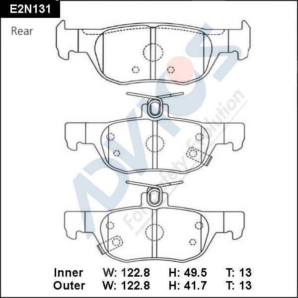 Advics E2N131 - Kit de plaquettes de frein, frein à disque cwaw.fr