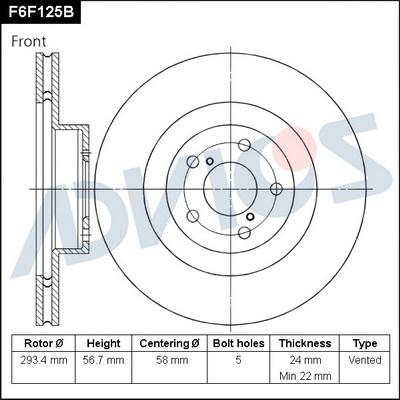 Advics F6F125B - Disque de frein cwaw.fr