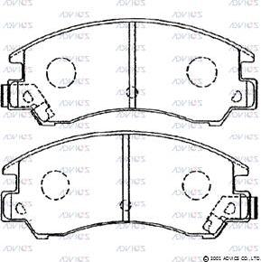 Advics F1N008 - Kit de plaquettes de frein, frein à disque cwaw.fr