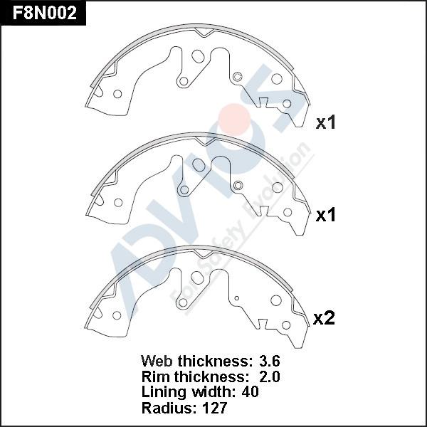 Advics F8N002 - Jeu de mâchoires de frein cwaw.fr